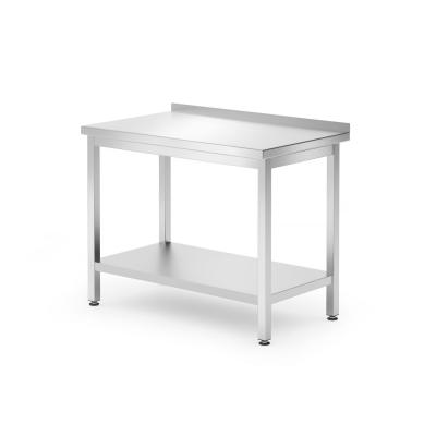 Nástěnný stůl s policí – přišroubovaný, hloubka 600 mm, HENDI, Kitchen Line, 1000x600x(H)850mm | 817278